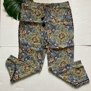 Womens Ann Taylor loft colorful printed pants size large